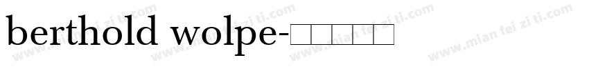 berthold wolpe字体转换